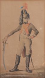ÉCOLE FRANÇAISE du XIXe
4 portraits de soldats de la Grande...