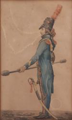 Ecole française du XIXe siècle
Quatre portraits de soldats de la...