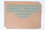 DOCUMENTS
- note manuscrite,  texte de traduction de la bande...
