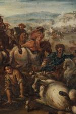 Entourage de Jacques Courtois (1621-1676)
Bataille

Toile. 

Haut. 53 Larg. 110 cm....