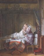 Jean-Baptiste Mallet (Français, 1759-1835) 
Scène galante avec Henri IV et...