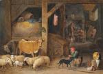 David Teniers II le Jeune (Flamand, 1610-1690) 
Intérieur de ferme...