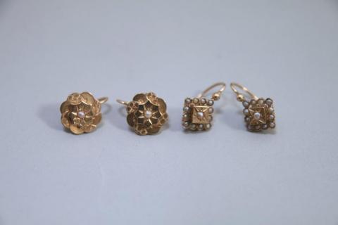 BOUCLE D'OREILLE CLIPS PLAQUE OR VINTAGE 50 NEUF/OLD NEW EARRINGS GOLD PLATED 