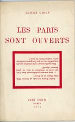 [Littérature, surréalisme]LUCIE SCHWOB DITE CLAUDE CAHUN (1908-1944)  Les paris...
