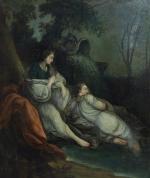 D'APRÈS FRANÇOIS BOUCHER (1703-1770) 
ÉCOLE FRANÇAISE DU XVIIIe
Femme à la...