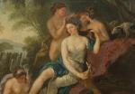 ÉCOLE FRANÇAISE DU XVIIIeDANS LE GOÛT D'ANTOINE WATTEAU (1684-1721)Dame à...
