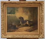 ZACHARIE NOTERMAN (c. 1820-1890) 
Chien chassant un chat

Huile sur toile...