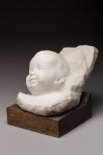 Gaston TOUSSAINT (Rocquencourt, 1872-Paris, 1946) Tête de bébé souriant Marbre...