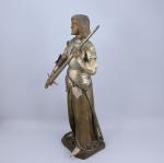 Félix Maurice CHARPENTIER (1858-1924)Jeanne d'ArcBeau bronze à patine médaille argentée...