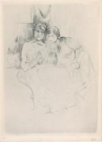 BERTHE MORISOT (Bourges, 1841-Paris, 1895) Berthe Morisot dessinant avec sa...