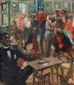 MARCEL LEPRIN (1891-1933) Le bal au Train BleuToile, signée en...