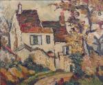PIERRE-JEAN DUMONT (1884-1936)Maison dans le viragePanneau, signé en bas à...