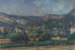 ALBERT BRABO (1894-1964) Paysage à la chaine de montagnes, 1923Toile,...