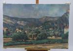 ALBERT BRABO (1894-1964) Paysage à la chaine de montagnes, 1923Toile,...