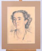 attribué à NICOLAÏ FECHIN (Russe, 1881-1955)
Portrait de femme

Fusain et pastel...