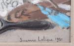 SUZANNE LALIQUE (1899-1989) "Fleurs et plumes", 1931Toile, signée et datée...