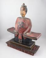 Japon, fin de l'époque Édo (1603-1868)Statue de prêtre shinto en...
