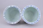 Chine, début du XXe siècle.Paire de vasques en porcelaine émaillée...