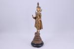 Thaïlande, Ratanakosin, début du XXe siècle.
Statuette de Bouddha en bronze...