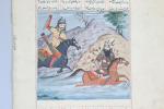 Iran qajar, XIXe siècle 
Le combat de Rustam et Isfandiyar

Quatre...