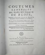 [Loir-et-Cher] COUTUMIER DE BLOIS, 18e SIÈCLE    ...
