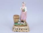 Jacob Petit (1796-1868) Femme au tonneauSujet en porcelaine polychrome. Marqué...