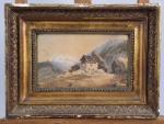 Eugène Petitville (1815-1868)Paysage de montagneAquarelle Signée en bas à gauche.Haut....