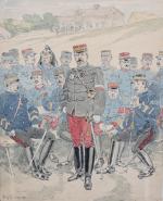 Eugène Courboin (c. 1851-1915)État Major du 17e régiment d'infanterie Aquarelle...