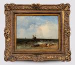 Thomas Creswick (1811-1869) 
Bord de plage

Panneau 
Signée en bas à...