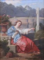 Attribué à Luigi Mussini (1813-1888)L'EspéranceHuile sur toileSignée " L. MUSSI...