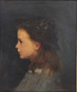Louis-Maurice Boutet de Montvel (1850-1913)
Portrait de Mademoiselle Liley Laurenceau 

Huile
Signé...