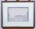 [Seine-et-Marne]Château de Chapuis à Machault, 1800-1810- Deux vues de lentrée...