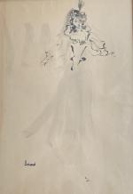 Christian Bérard (Paris, 1902 - 1949)Deux projets de costumes. Dessin...
