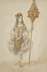 École du XIXe siècle
Études de costumes de théâtre

Deux crayons, aquarelles...