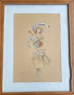 Arthur Minon (1814-1897)DanseuseHomme au chapeau "collection Chevallière"Danseuse à la guitareÉlégante...