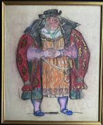 Carlos Reymond (Paris, 1884-1970, Nice)
"Grandgousier"

Fusain et pastel sur papier. 
Signé...