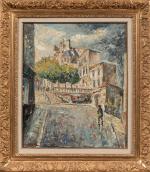 Fernand Laval (Français, 1886/95-1966)MontmartreToile.Signée en bas à gauche. Haut. 54...