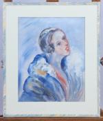 Gustave Bourgogne (Français, 1888-1968)Portrait de femme, 1931GouacheSignée et datée en...