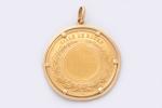 Médaille de récompense pour Henri Sauvage (1853-1895) 

en or jaune,...