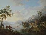 Franz Hochecker (Allemand, 1730-1782) 
Paysage des bords du Rhin, 1761...