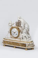 Vuidepot, fin du XVIIIe siècle 
Sculpture pendule "Vénus, l'Amour et...