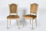 Maison Jansen 
Huit chaises de style Louis XVI 

en bois...