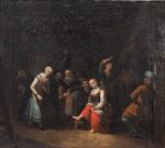 Gerrit Lundens (Néerlandais, 1622-1686) 
Le jeu de la main chaude
La...