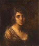 Alexej Alexejewitsch CHARLAMOFF (1842-1915) Portrait de jeune filleHuile sur toile,...
