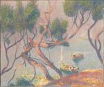 David DELLEPIANE (1866-1932)Paysage du littoral méditerranéen.Huile sur toile signée en...