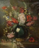 DUPONT Ernest (1816/25-1888).Bouquet de fleurs.Toile signée.45,5 x 37,5 cm (accidents).