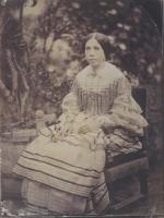 Jean-Baptiste FRENET (1814-1889)Négatif et positif : Femme assise au jardin,...