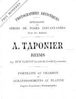 Atelier BOISSONNAS & TAPONIERDocuments et papiers commerciaux,- Rare carte de...