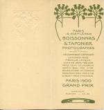 Atelier BOISSONNAS & TAPONIERDocuments et papiers commerciaux,- Rare carte de...