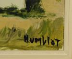Robert HUMBLOT (1907-1962)."Cabanes en Camargue".Huile sur toile signée en bas...